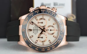 Men's Watches | Racing Professional Watches | Sant Blanc ROLEX 18kt Rose Gold Daytona Oysterflex Strap Ivory Index Model 116515 LN
