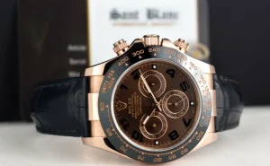 Men's Watches | Racing Professional Watches | Sant Blanc ROLEX 18kt Rose Gold Daytona Chocolate Arabic Dial Black Ceramic Bezel Model 116515
