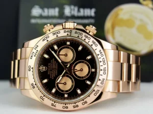 Men's Watches | Racing Professional Watches | Sant Blanc ROLEX 18kt Rose Gold Daytona Black Panda Box Books Tags Model 116505