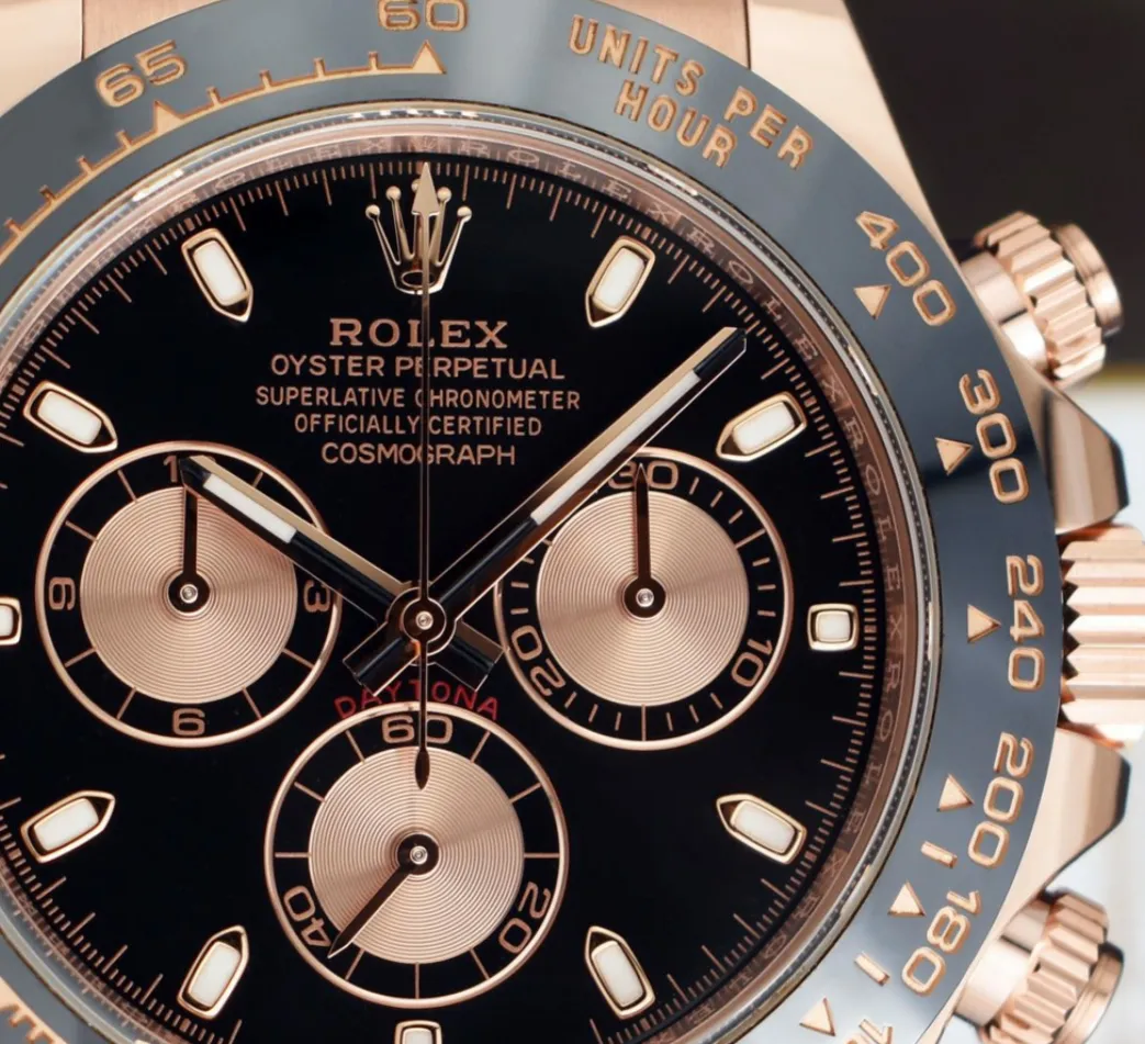 rolex_kt_rose_gold_dayton_8.webp Racing Professional Watches | Sant Blanc ROLEX 18kt Rose Gold Daytona Leather Strap Black Rose Panda 116515