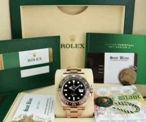 Men's Watches | Pilots Professional Watches | Sant Blanc ROLEX 18kt Rose Gold GMT Master II "Root beer" Ceramic Bezel Model 126715CHNR