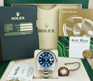 Dress Watches | Sant Blanc ROLEX 18kt White Gold & Stainless Steel DateJust II Blue Index Dial w/ Card Model 116334
