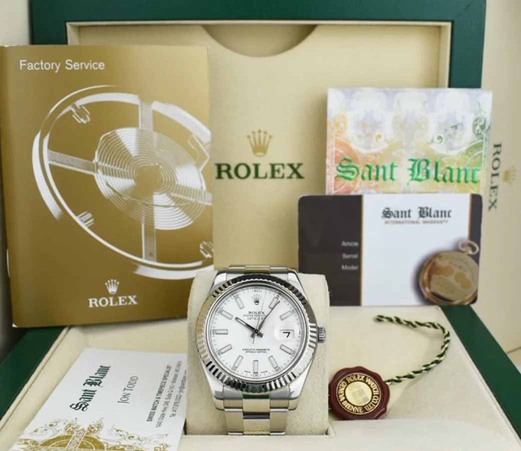 rolex_kt_white_gold__stai_0-6.webp Dress Watches | Sant Blanc ROLEX 18kt White Gold & Stainless Steel DateJust II White Index Dial 116334