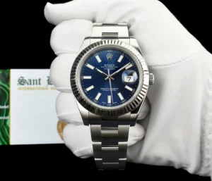 Dress Watches | Sant Blanc ROLEX 18kt White Gold & Stainless Steel DateJust II Blue Index Dial w/ Card Model 116334