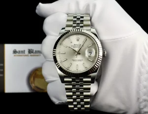 Men's Watches | Dress Watches | Sant Blanc ROLEX 18kt White Gold & Stainless Steel DateJust 41 Silver Index Dial Model 126334