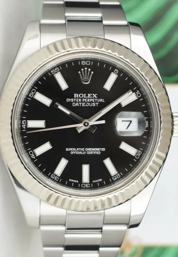 Dress Watches | Sant Blanc ROLEX 18kt White Gold & Stainless Steel DateJust II 41mm Black Index Dial Model 116334