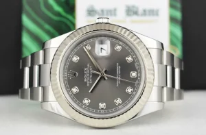 Dress Watches | Sant Blanc ROLEX 18kt White Gold & Stainless Steel DateJust II Rhodium Diamond Dial Model 116334