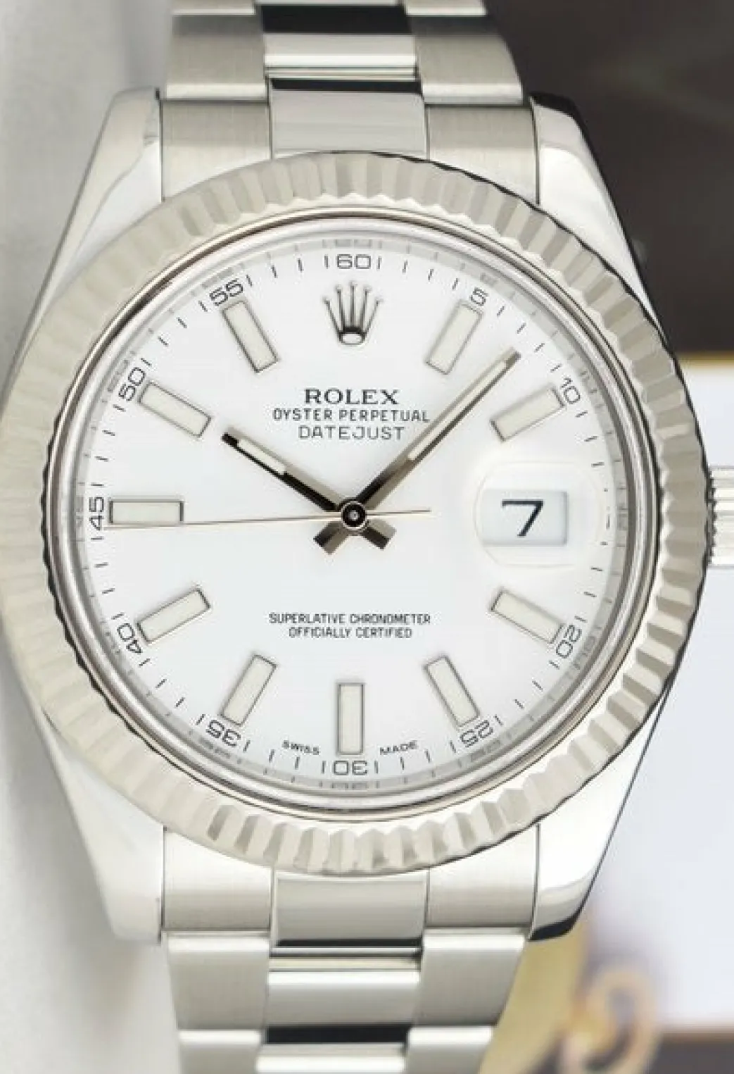 rolex_kt_white_gold__stai_3-6.webp Dress Watches | Sant Blanc ROLEX 18kt White Gold & Stainless Steel DateJust II White Index Dial 116334