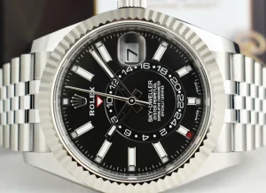 Pilots Classic Watches | Sant Blanc ROLEX 18kt White Gold & Stainless Steel Sky Dweller Black Dial Jubilee Model 326934