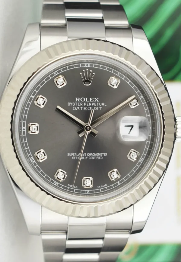 Dress Watches | Sant Blanc ROLEX 18kt White Gold & Stainless Steel DateJust II Rhodium Diamond Dial Model 116334