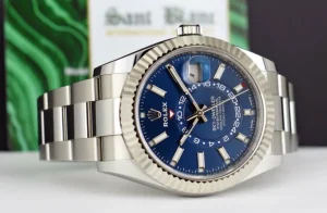Pilots Classic Watches | Sant Blanc ROLEX 18kt White Gold & Stainless Steel Sky Dweller Blue Dial Model 326934