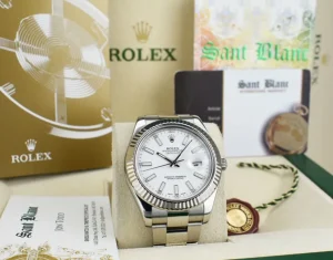 Dress Watches | Sant Blanc ROLEX 18kt White Gold & Stainless Steel DateJust II White Index Dial 116334