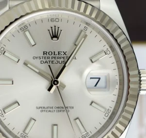 Men's Watches | Dress Watches | Sant Blanc ROLEX 18kt White Gold & Stainless Steel DateJust 41 Silver Index Dial Model 126334