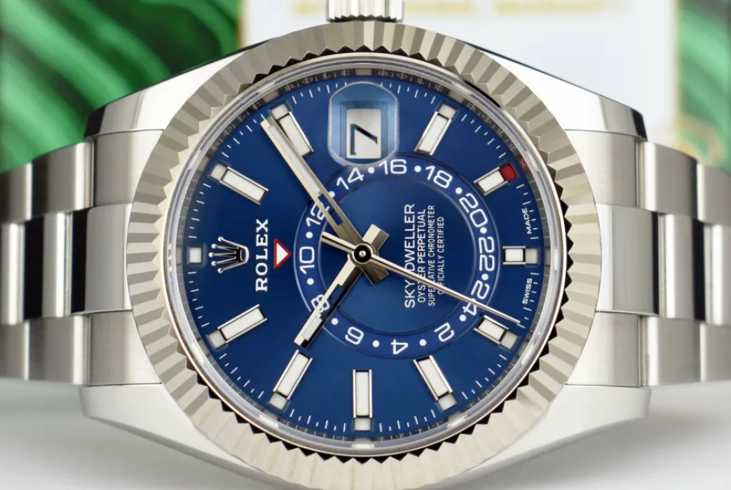 rolex_kt_white_gold__stai_7-11.webp Pilots Classic Watches | Sant Blanc ROLEX 18kt White Gold & Stainless Steel Sky Dweller Blue Dial Model 326934