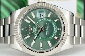 Pilots Classic Watches | Sant Blanc ROLEX 18kt White Gold & Stainless Steel Sky-Dweller Mint Green 2023 Card Model 336934