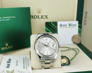 Dress Watches | Sant Blanc ROLEX 18kt White Gold & Stainless Steel DateJust II Silver Index Dial Model 116334