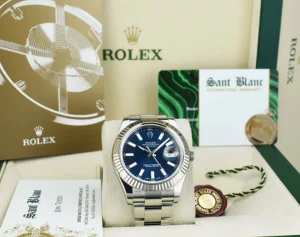 Dress Watches | Sant Blanc ROLEX 18kt White Gold & Stainless Steel DateJust II Blue Index Dial w/ Card Model 116334