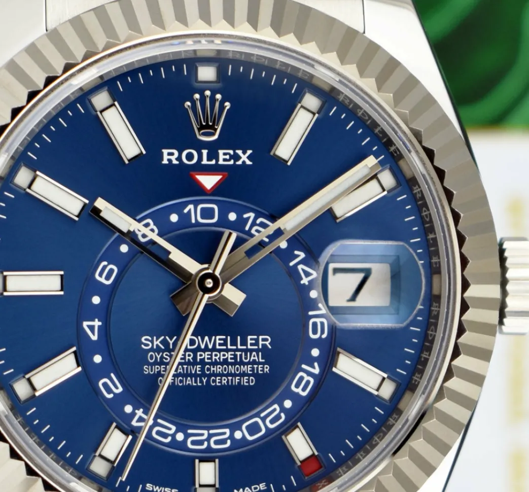 rolex_kt_white_gold__stai_8-7.webp Pilots Classic Watches | Sant Blanc ROLEX 18kt White Gold & Stainless Steel Sky Dweller Blue Dial Model 326934