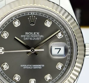 Dress Watches | Men's Watches | Sant Blanc ROLEX 18kt White Gold & Stainless Steel DateJust II Rhodium Gray Diamond Dial Model 116334