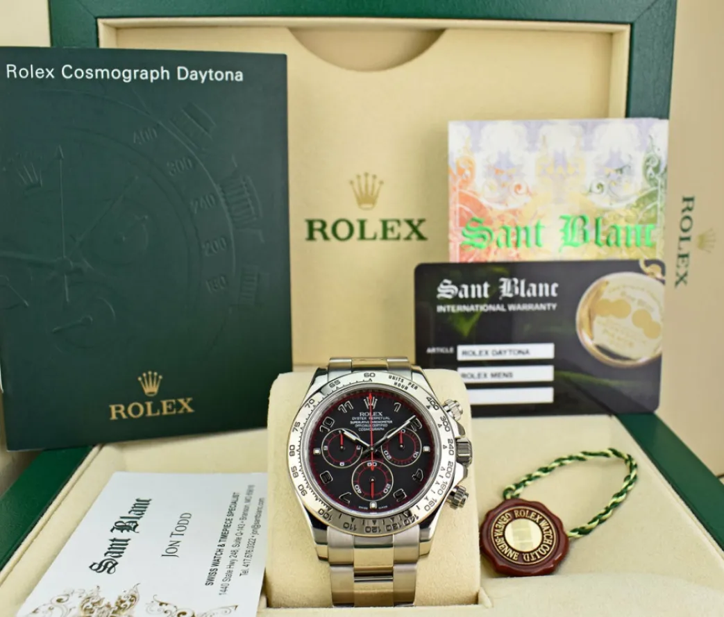 rolex_kt_white_gold_dayto_0-12.webp Men's Watches | Racing Professional Watches | Sant Blanc ROLEX 18kt White Gold Daytona Black Arabic Race Dial Model 116509