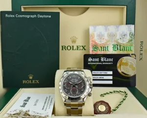 Sports Watches | Men's Watches | Sant Blanc ROLEX 18kt White Gold Daytona Grey Race Arabic Dial Model 116509