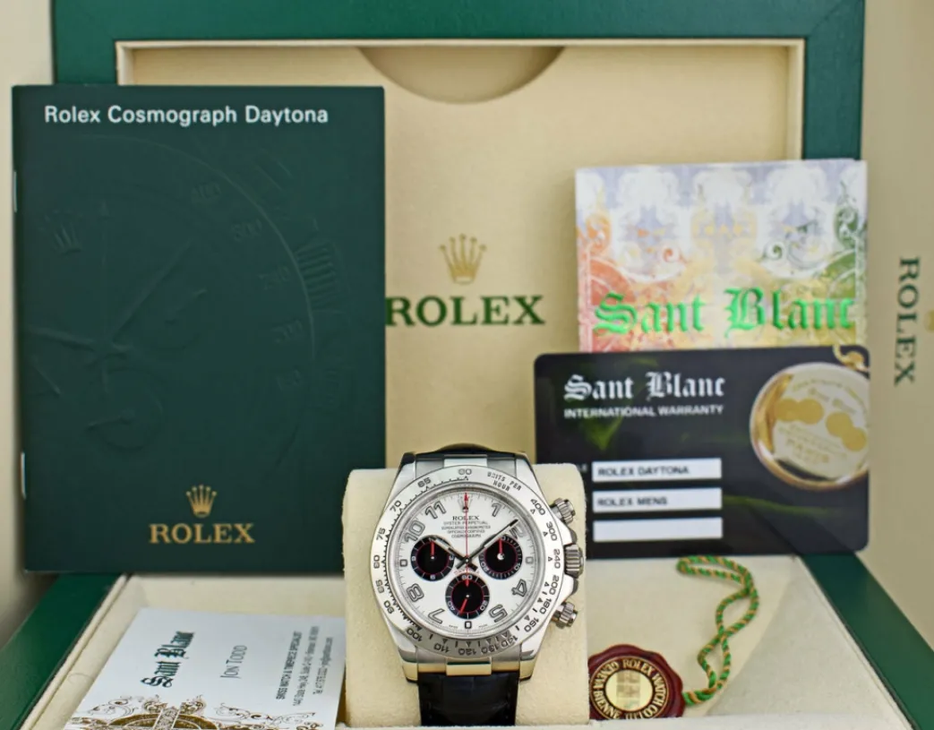 rolex_kt_white_gold_dayto_0-15.webp Sports Watches | Racing Professional Watches | Sant Blanc ROLEX 18kt White Gold Daytona Panda Arabic on Black Strap Model 116519