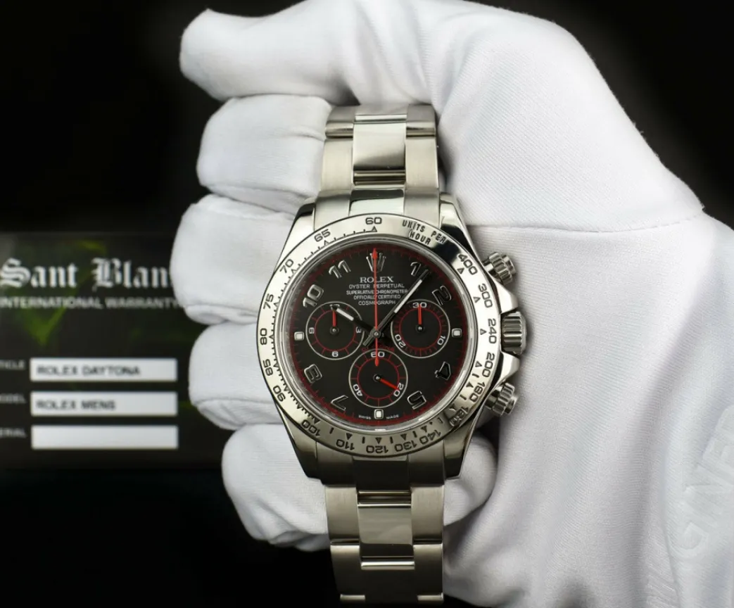 rolex_kt_white_gold_dayto_1-12.webp Men's Watches | Racing Professional Watches | Sant Blanc ROLEX 18kt White Gold Daytona Black Arabic Race Dial Model 116509