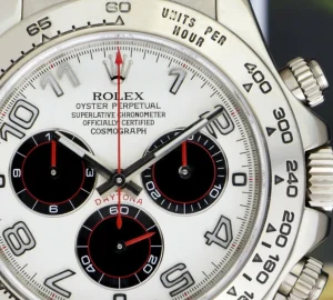 Sports Watches | Racing Professional Watches | Sant Blanc ROLEX 18kt White Gold Daytona Panda Arabic on Brown Strap Model 116519