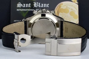 Sports Watches | Racing Professional Watches | Sant Blanc ROLEX 18kt White Gold Daytona on Strap Black Diamond Dial Model 116519