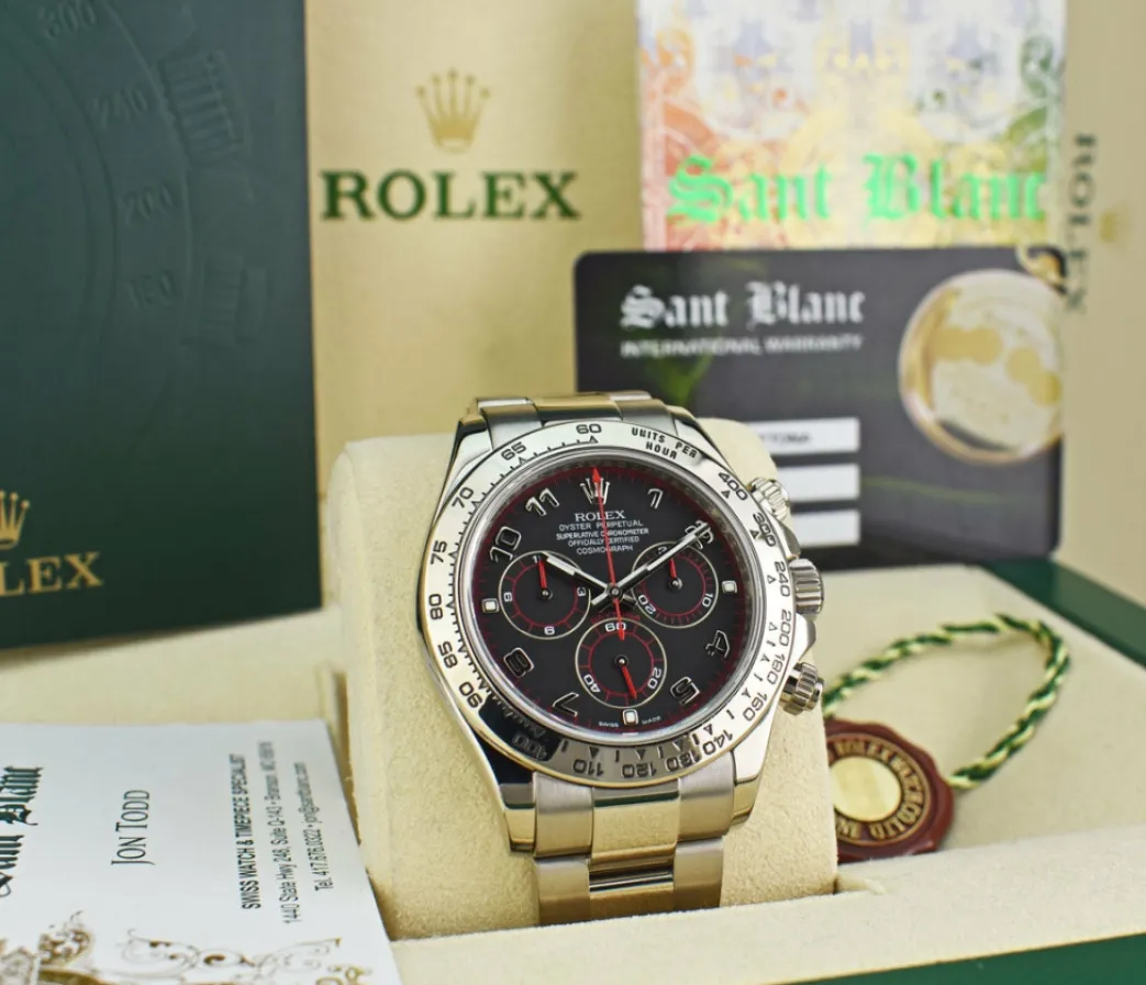 rolex_kt_white_gold_dayto_2-12.webp Men's Watches | Racing Professional Watches | Sant Blanc ROLEX 18kt White Gold Daytona Black Arabic Race Dial Model 116509