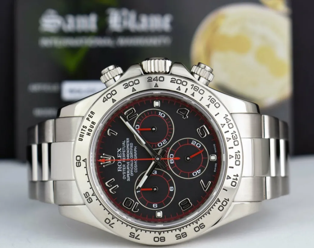 rolex_kt_white_gold_dayto_3-12.webp Men's Watches | Racing Professional Watches | Sant Blanc ROLEX 18kt White Gold Daytona Black Arabic Race Dial Model 116509