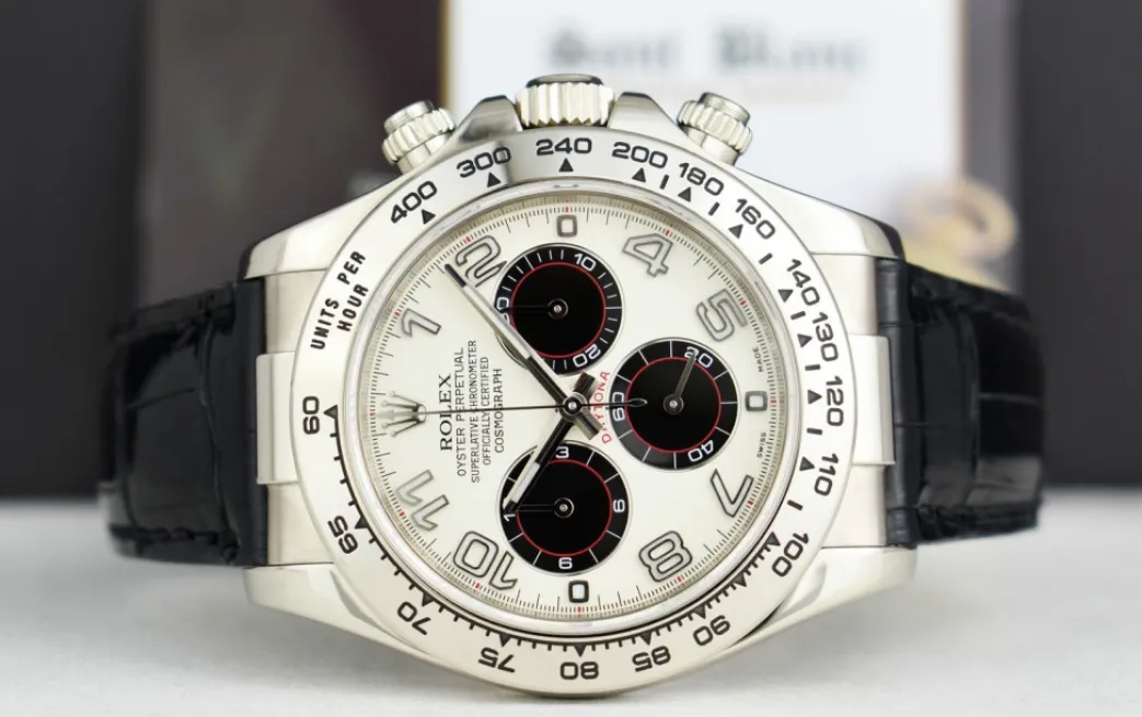 rolex_kt_white_gold_dayto_3-5.webp Racing Professional Watches | Sant Blanc ROLEX 18kt White Gold Daytona White & Black Panda Dial Black Strap Model 116519