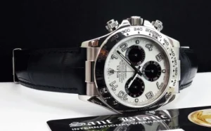 Men's Watches | Racing Professional Watches | Sant Blanc ROLEX 18kt White Gold Daytona Panda Arabic Dial with Black Crocodile Strap Model 116519