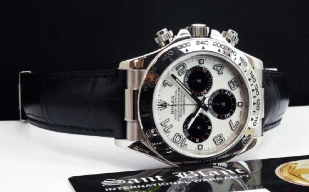 rolex_kt_white_gold_dayto_3-9.webp Men's Watches | Racing Professional Watches | Sant Blanc ROLEX 18kt White Gold Daytona Panda Arabic Dial with Black Crocodile Strap Model 116519
