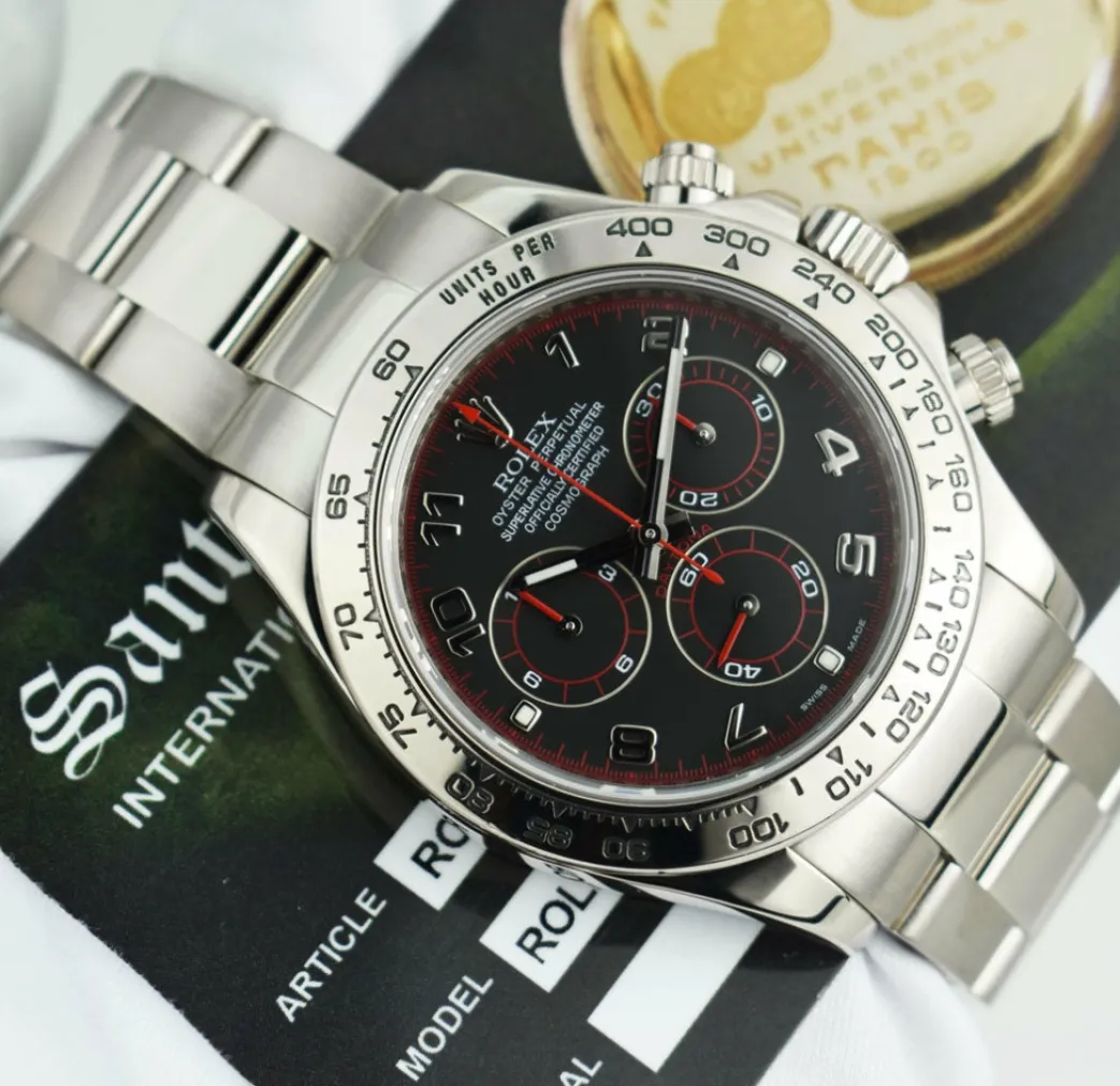 rolex_kt_white_gold_dayto_4-12.webp Men's Watches | Racing Professional Watches | Sant Blanc ROLEX 18kt White Gold Daytona Black Arabic Race Dial Model 116509