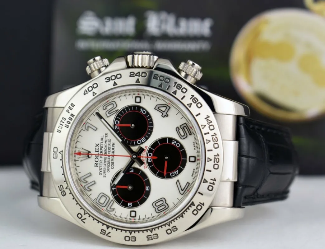 rolex_kt_white_gold_dayto_5-15.webp Sports Watches | Racing Professional Watches | Sant Blanc ROLEX 18kt White Gold Daytona Panda Arabic on Black Strap Model 116519