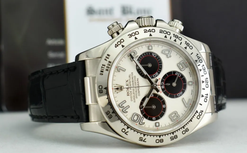 rolex_kt_white_gold_dayto_5-5.webp Racing Professional Watches | Sant Blanc ROLEX 18kt White Gold Daytona White & Black Panda Dial Black Strap Model 116519