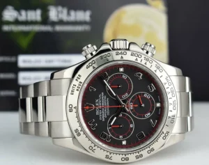 Men's Watches | Racing Professional Watches | Sant Blanc ROLEX 18kt White Gold Daytona Black Arabic Race Dial Model 116509