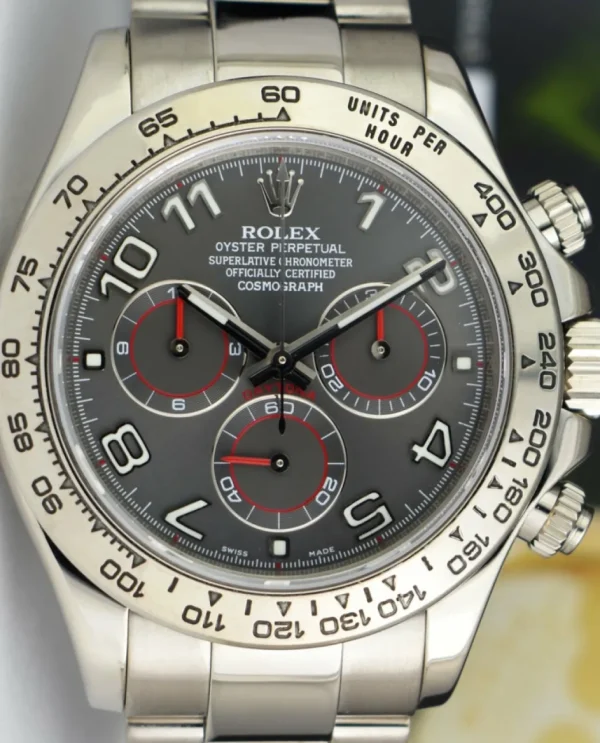 Sports Watches | Men's Watches | Sant Blanc ROLEX 18kt White Gold Daytona Grey Race Arabic Dial Model 116509