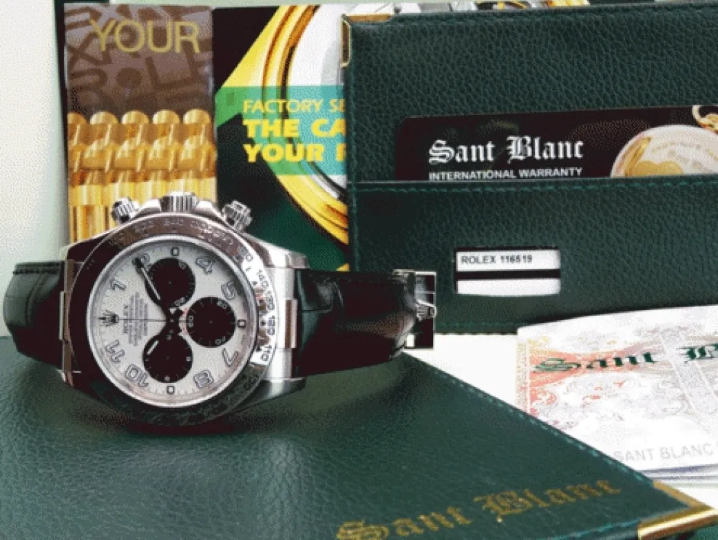 rolex_kt_white_gold_dayto_8-6.webp Men's Watches | Racing Professional Watches | Sant Blanc ROLEX 18kt White Gold Daytona Panda Arabic Dial with Black Crocodile Strap Model 116519