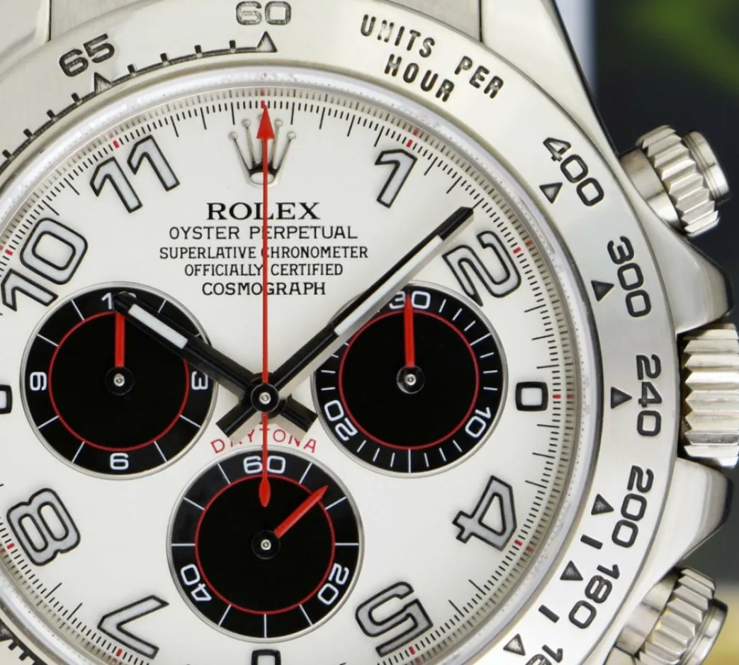 rolex_kt_white_gold_dayto_9-6.webp Sports Watches | Racing Professional Watches | Sant Blanc ROLEX 18kt White Gold Daytona Panda Arabic on Black Strap Model 116519