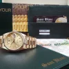 Men's Watches | President Dress Watches | Sant Blanc ROLEX 18kt Yellow Gold Day Date President Champagne Tapestry Stick Dial Model 18038