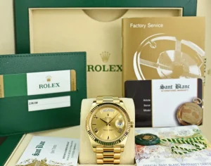 Men's Watches | President Dress Watches | Sant Blanc ROLEX 18kt Yellow Gold Day Date 40 President Champagne Roman Dial Model 228238