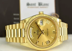 Men's Watches | President Dress Watches | Sant Blanc ROLEX 18kt Yellow Gold Day Date 40 President Champagne Roman Dial Model 228238