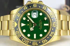 Pilots Classic Watches | Men's Watches | Sant Blanc ROLEX 18kt Yellow Gold GMT Master II Green Dial Card Model 116718