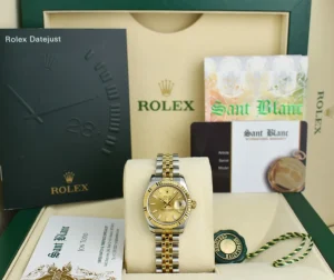 Ladies Watches | Dress Watches | Sant Blanc ROLEX Ladies 18kt Gold & Stainless Steel DateJust Champagne Index Dial Model 179173