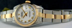 Ladies Watches | Dress Watches | Sant Blanc ROLEX Ladies 18kt Gold & Stainless Steel DateJust White Roman Dial Model 79173