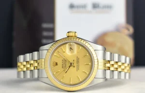 Ladies Watches | Dress Watches | Sant Blanc ROLEX Ladies 18kt Gold & Stainless Steel DateJust Champagne Stick Dial Model 69173