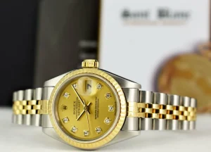Ladies Watches | Dress Watches | Sant Blanc ROLEX Ladies 18kt Gold & Stainless Datejust Champagne Diamond Dial Model 69173