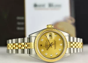 Ladies Watches | Dress Watches | Sant Blanc ROLEX Ladies 18kt Gold & Stainless Datejust Champagne Diamond Dial Model 69173